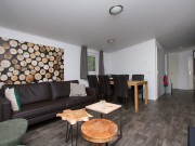 Woonkamer chalet met overdekt terras